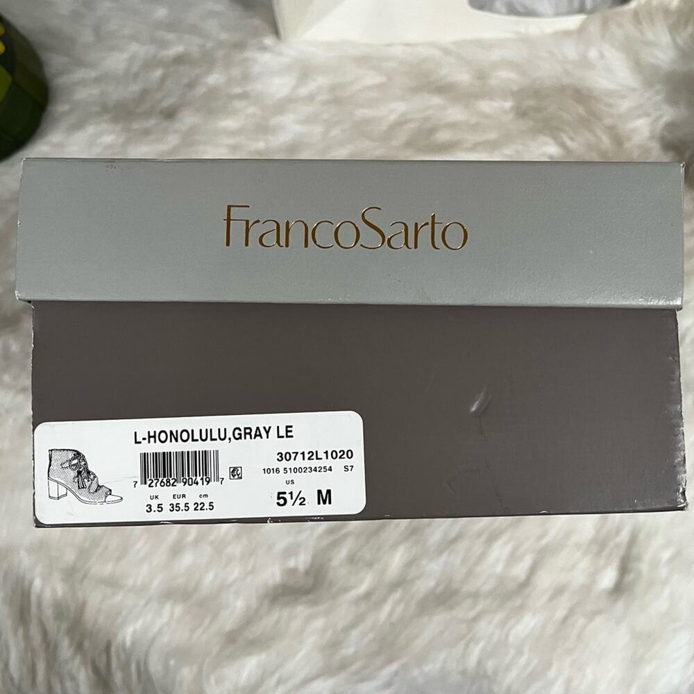 NEW Franco Sarto Leather Suede Perforated Honolulu Ghillie Lace-Up Sandals 5.5 - Picture 15 of 16